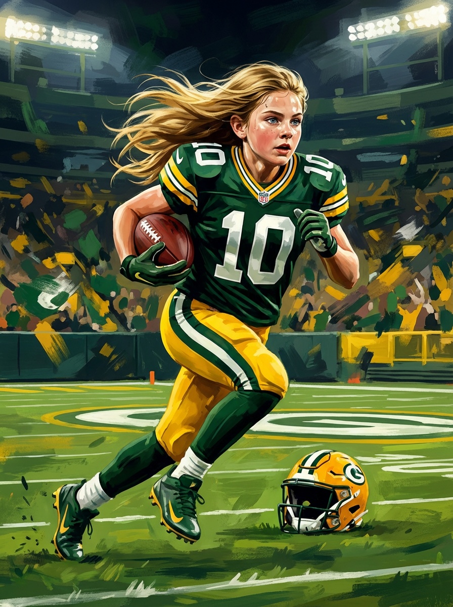 Green Bay Packers football player poster