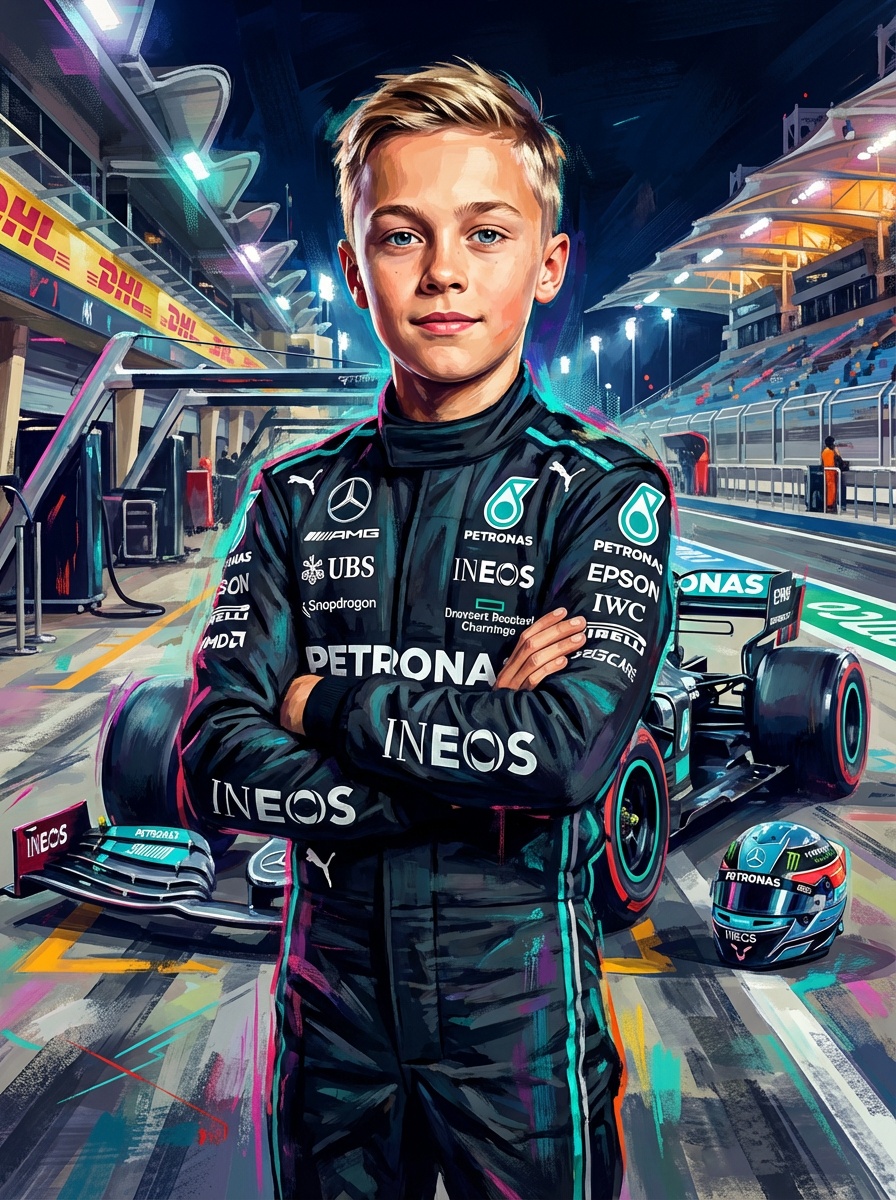 Mercedes F1 driver poster