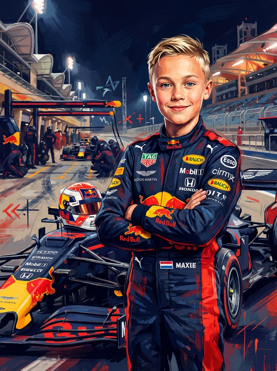 Red Bull Racing F1 driver poster